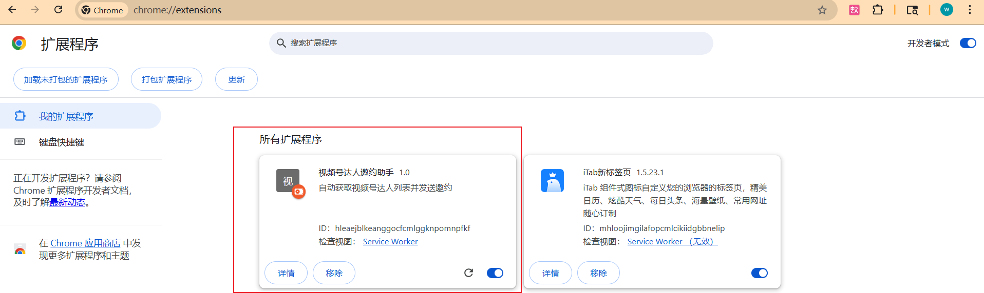 插件安装成功页面截图